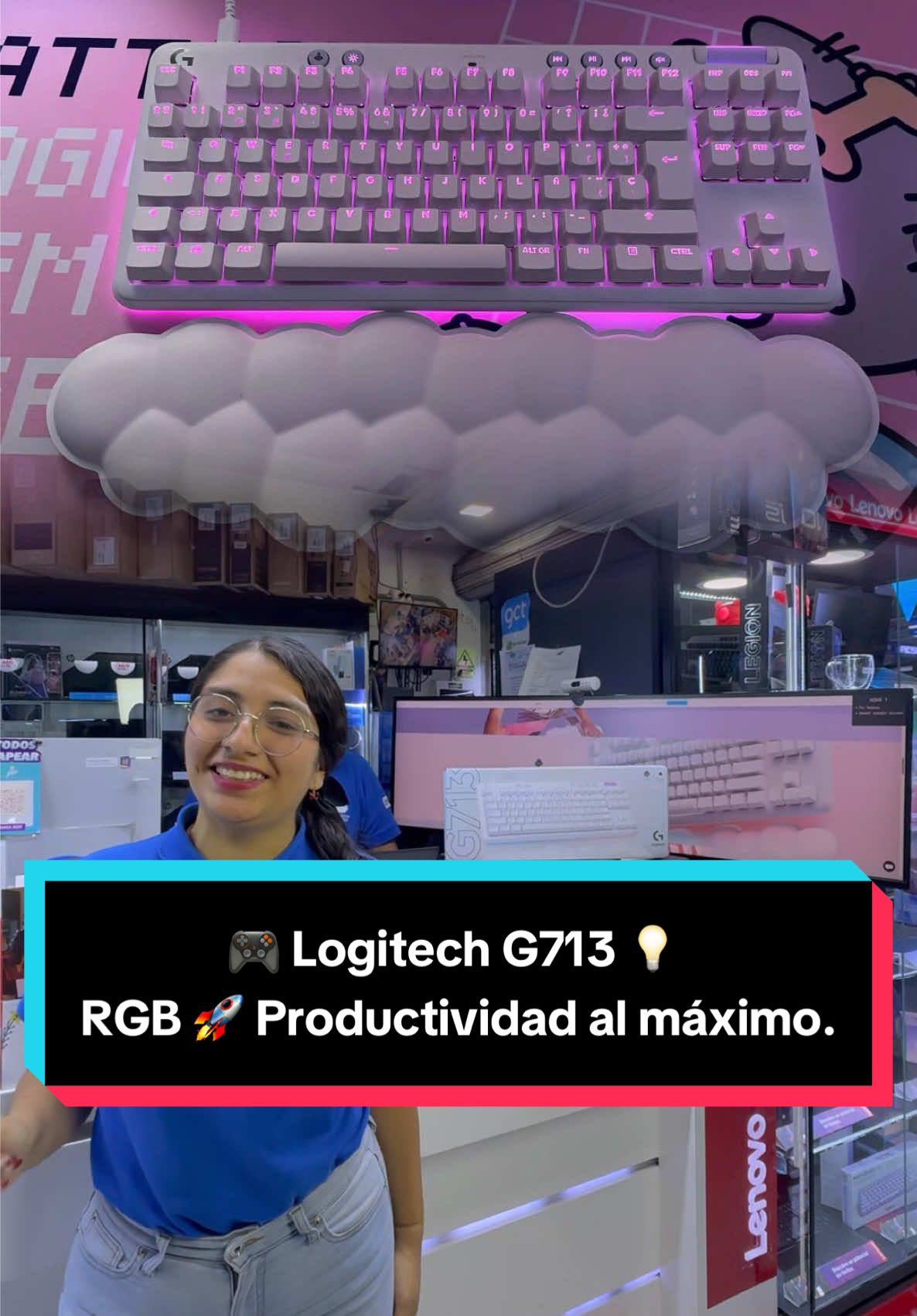 🛑 Ya no buscamos teclados aburridos…Buscamos comodidad, estilo y productividad 💻✨El G713 de Logitech es más que un teclado: 🧠 Te ayuda a trabajar mejor 🎨 Personalízalo con su iluminación RGB 🚀 Innovación y comodidad en cada tecla #creatorsearchinsights #tecladogamer #logitech #comodidad #muñeca #solucion #trabajo #estudio #lima #wilson #cyberplaza 