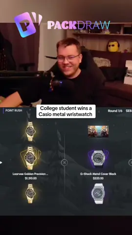 College student wins a Casio metal wristwatch #kickstreaming 