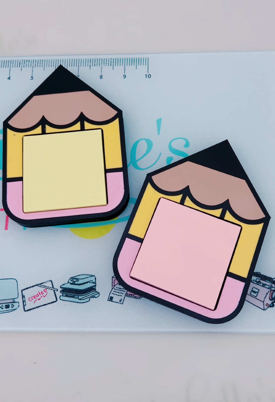 I'm having too much fun creating new products! These pencil shaped sticky notes holders make great teacher gifts! ✏️ #crafttok #crafttiktok #3dprinting #bambulab #polymaker #x1carbon 