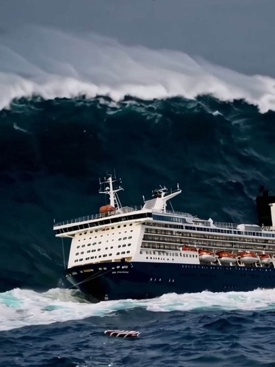 A huge wave sank a large cruise liner in the open Sea 🌊