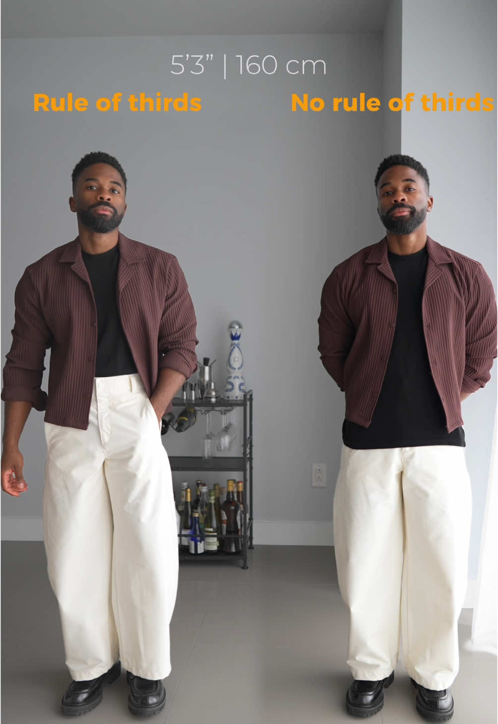 How I apply the rule of thirds. ##menfashion #shortmen #shortking #menstyle #OOTD #SelfCare #OOTD #SelfCare #fashionaddict #fyp 