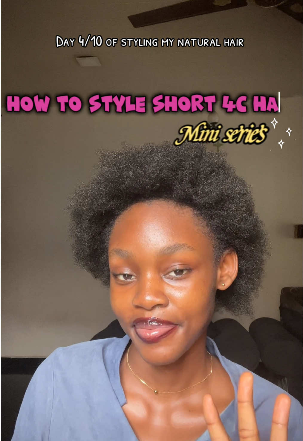 Center part high puff 🩶🌸 Would you bring this style?😍 #afrochi #4chairclub #4chairstyles #highbuntutorial #tutorial #4chair #transitiontutorial #miniseries #everydayhairstyle 