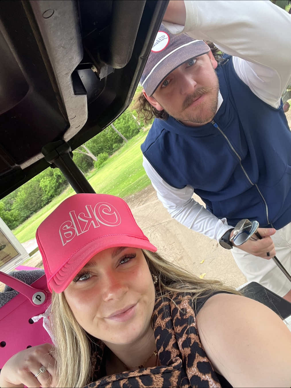 OOTD/First Family Golf Outing⛳️🍼🩵 #golffamily #newbornmom #OOTD #ftm @Momcozy Official @LoveShackFancyOfficial @target 