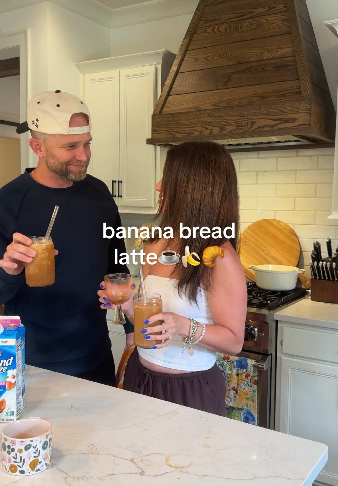 sam: it doesn’t taste like bananas🥲🤌🏼I probably needed to add another banana?#bananabread #saturday  #coffee #icedcoffee #mom @Coffee mate @Almond Breeze @Caraway Home @target 