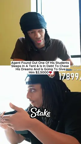 Agent Found Out One Of His Students Sleeps In A Tent & Is In Debt To Chase His Dreams And Is Going To Give Him $2,5000❤️ #agent00 #streameruniversity #fyp #viral