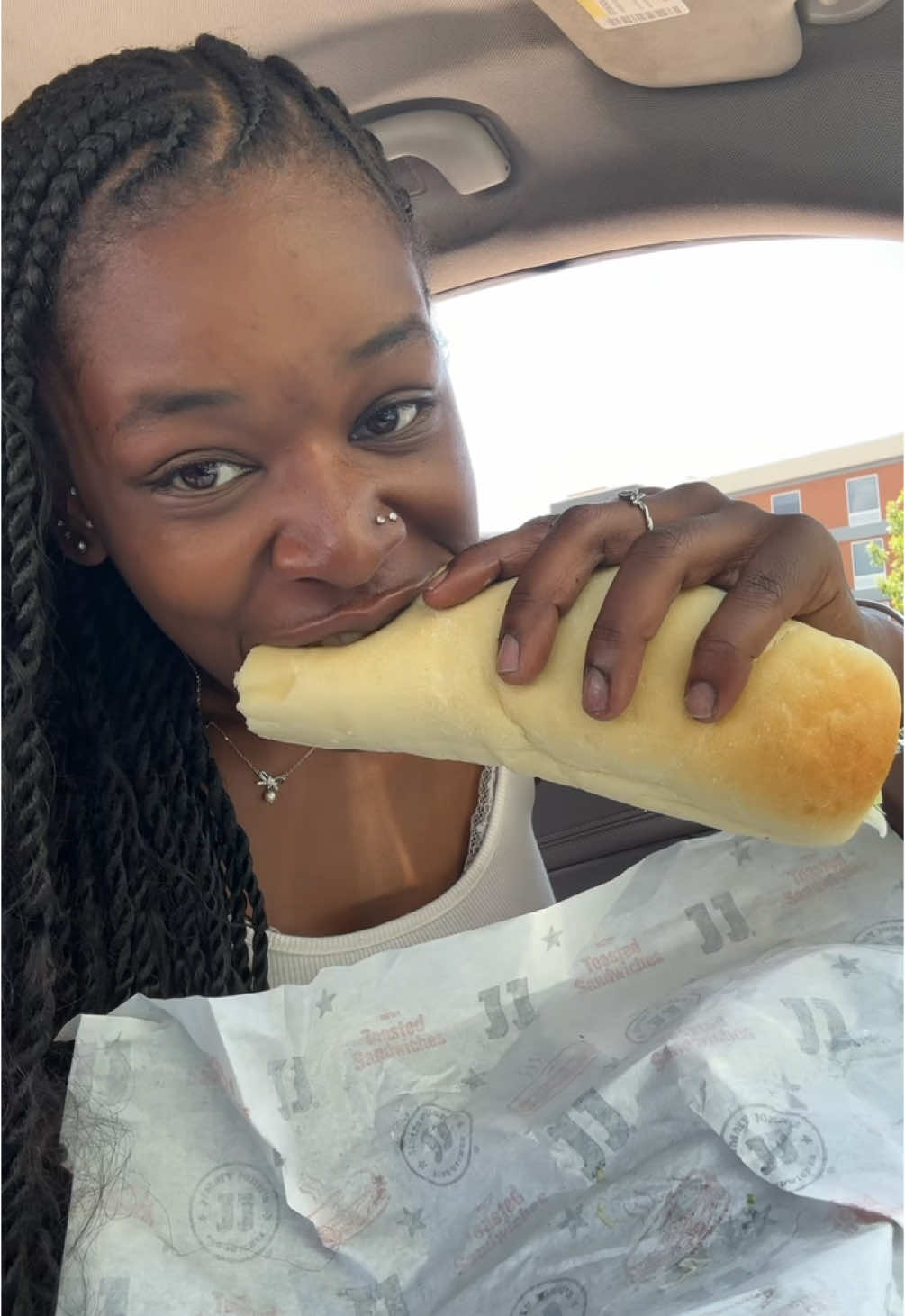 Trying Jimmy John’s ☺️💗 #Foodie #foodtiktok #eating #mukbang 