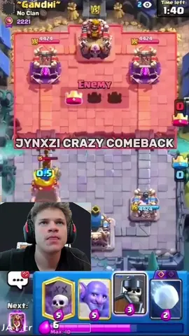 CRAZY COMEBACK! #jynxzi #clashroyale #ryleycr #comeback #fyp #peak #phonk ( @Jynxzi ) 