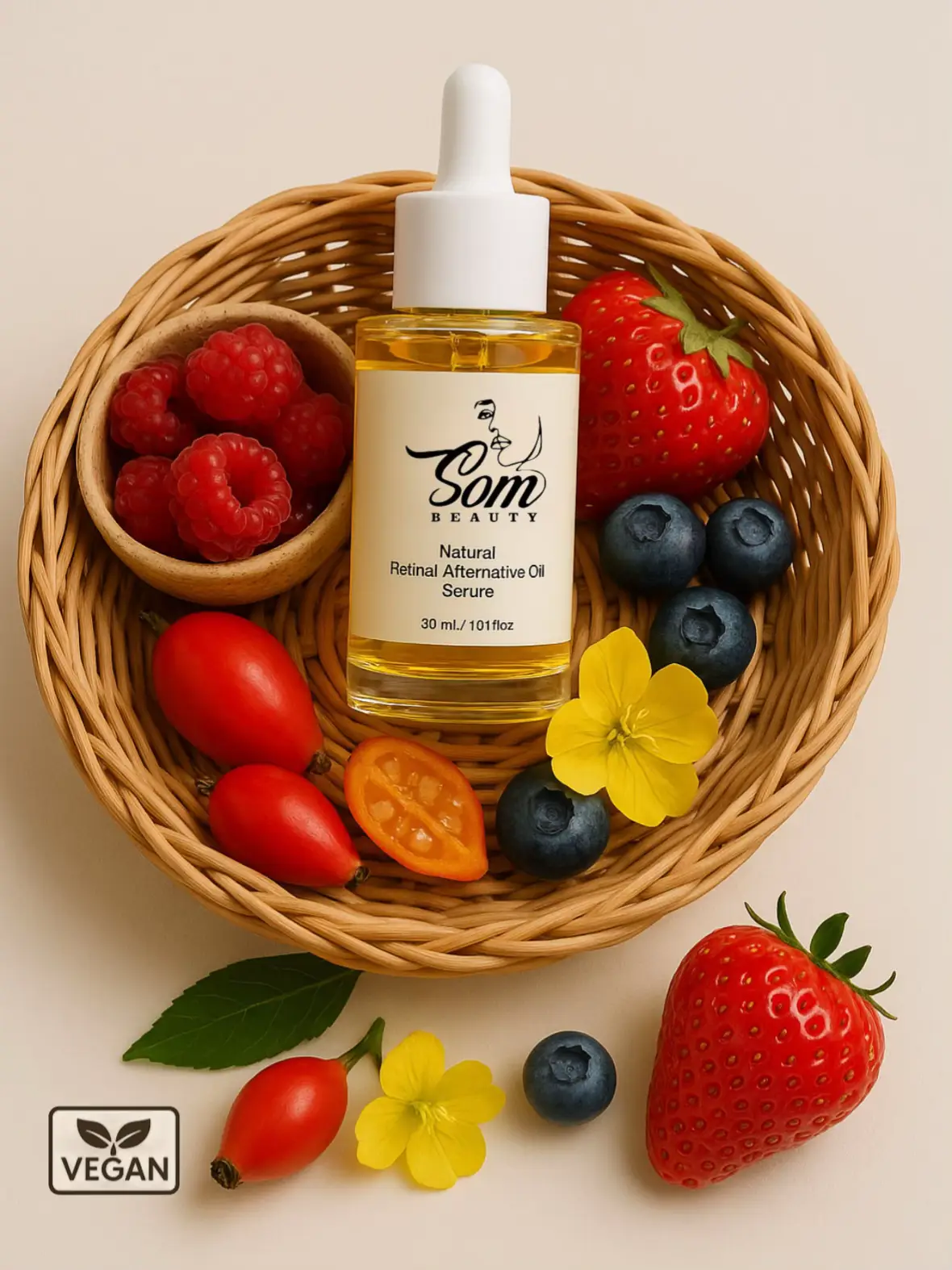 Gentle retinol alternative (Bakuchiol) without irritation • Reduces appearance of fine lines and wrinkles • Helps even out skin tone and improve texture • Boosts hydration and elasticity • Promotes skin’s natural renewal process #veganbrand #vegan #organic #naturalproducts #crueltyfree #ethicalbeauty #beauty #vitamincserum #plantbased #beautytips #pigment #collagenboost #veganbeauty 