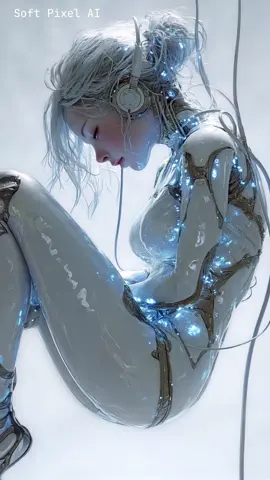 She awakens… suspended in silence, between machine and dream. #aesthetic #scifiart #androidgirl #aiart #cinematic #futuristic #cyberdream #neuralawakening #digitalbeauty #aianimation 
