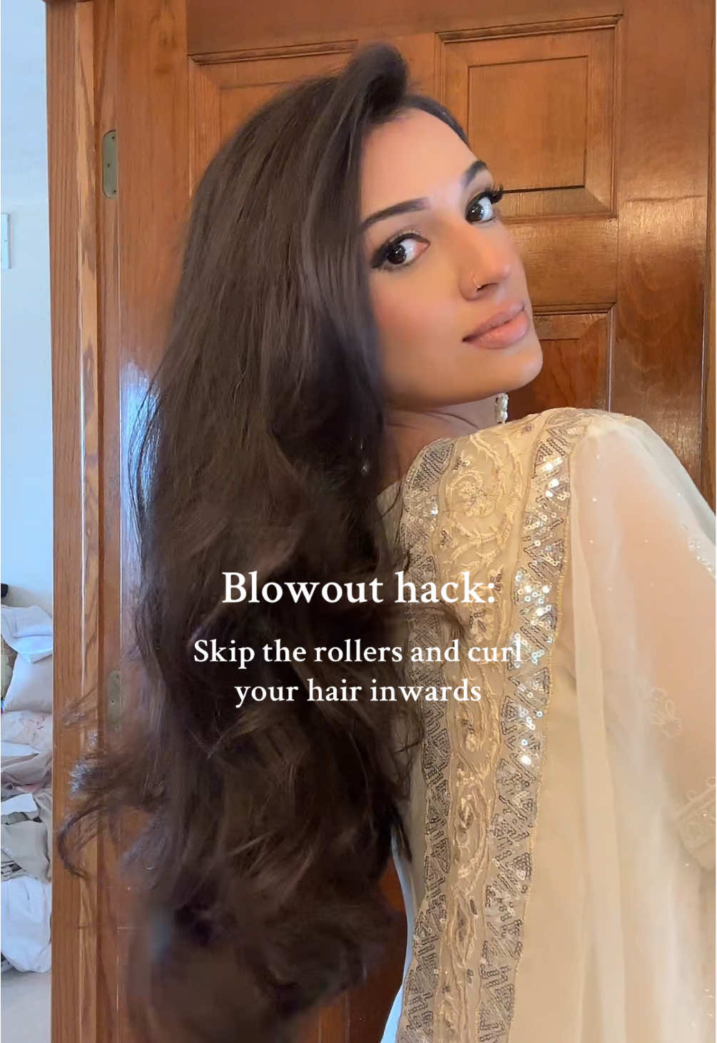 My fav hack especially when my hair is grown out and the normal blow outs aren’t hitting the same #pakistani #hairtiktok #hairhack  products: @Redken @Redken Pro Guts root lifter (or any mousse that you like!!)  @Dyson USA long small barrels 