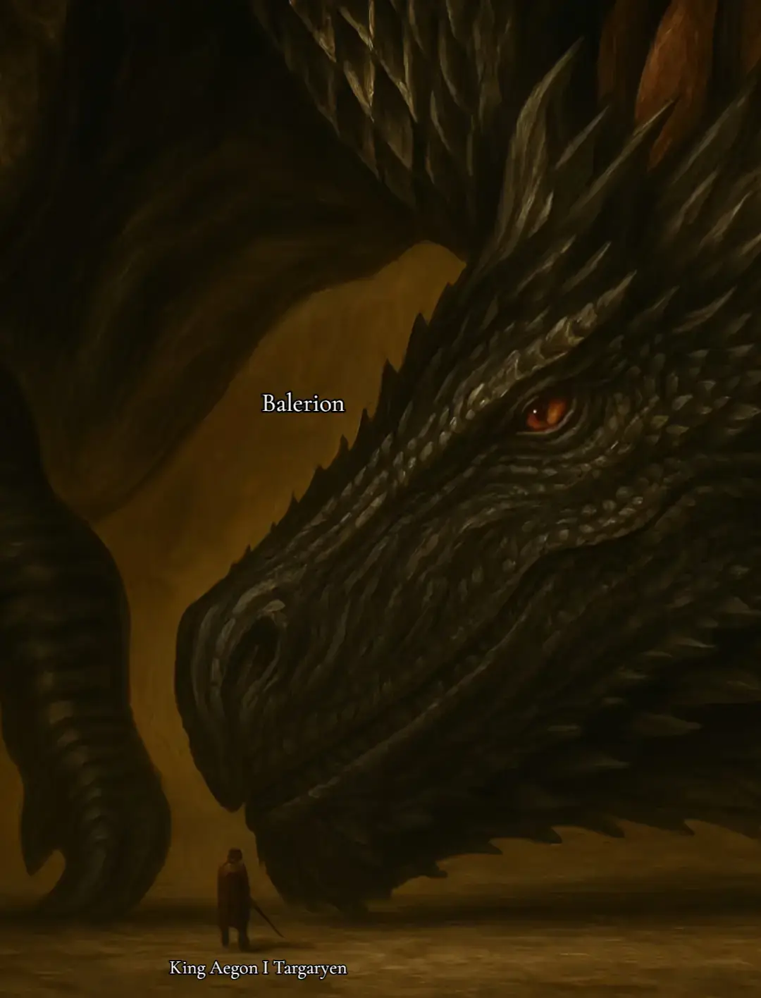 Balerion the Black Dread was the largest and most feared dragon of House Targaryen his scales were as black as night his fire burned dark with red streaks his shadow could swallow entire cities he was the only dragon to survive the Doom of Valyria becoming a symbol of Targaryen power  Aegon the Conqueror rode him during the War of Conquest using his fire to subdue kingdoms and forge the Iron Throne from the swords of his enemies in the battle of the Field of Fire alongside Vhagar and Meraxes Balerion helped annihilate thousands of soldiers securing Aegon's victory he was also instrumental in the destruction of Harrenhal where his flames melted the fortress leaving only smoldering ruins  After Aegon's death Balerion was claimed by Maegor the Cruel who used him to crush rebellions with ruthless force over time the dragon grew old and sluggish until he finally died of old age in the Red Keep leaving only his massive skull as a testament to his former glory The original artwork was created by @the_art_of_armmy on Instagram, but this is an AI-generated interpretation by @targonixx. #Targaryen #HouseTargaryen #DaenerysTargaryen #MotherOfDragons #FireAndBlood #HouseOfTheDragon #GameOfThrones #TargaryenFamily #DragonRider #Valyria #AegonTargaryen #RhaenyraTargaryen #Dragons #TargaryenHistory #TargaryenLegacy #DragonQueen #TargaryenDynasty #TargaryenBlood #DragonFire #TargaryenPower #TargaryenKings #TargaryenQueens #TargaryenHeirs #TargaryenLegends #TargaryenMyth  #aegontargaryen #aemond #aemondtargaryen #aemondtargaryenedit #alicenthightower #apoyó #aryastark #asoiaf #bloodandfire #canibal #cerseilannister #contenido #corlysvelaryon #creganstark #daemontargaryen #daenerystargaryen #daerontargaryen #dragon #dragonart #dracarys #drogon #foryoupage #foryoupage #fyp #fyp #fypシ #gameofthrones #hazmeviral #hotd #hotd #houseofthedragon #houseofthedragon #jaimelannister #jacaerysvelaryon #jonsnow #laenavelaryon #lucerysvelaryon #meleystheredqueen #meleys #mlp #ottohightower #parati #parati #rhaenatargaryen #rhaenyratargaryen #rhaenystargaryen #rhaenystargaryen #sansastark #sheepstealer #silverwing #syrax #targaryen #tyrionlannister #tywinlannister #vhagar #vhagar #video #videos #videosdetextos #viserion #viserystargaryen #viserystargaryen #vermithor #Viral #zyx 