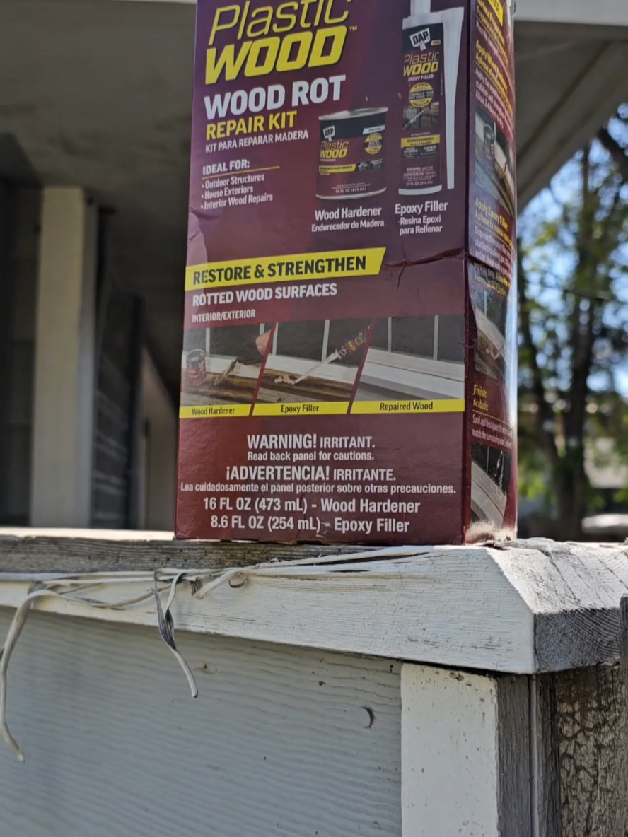 #ad Yikes! Luckily we teamed up with @DAP Global Inc. Wood Rot Repair Kit to fix this rotted board! What problem areas could you solve around your home this week?  #DIYwithDAP 