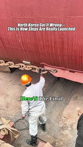 North Korea Got It Wrong—This Is How Ships Are Really Launched #fyp #foryou #worklife #launching #DidYouKnow #seaman #shiplaunch #shipyard #navy 