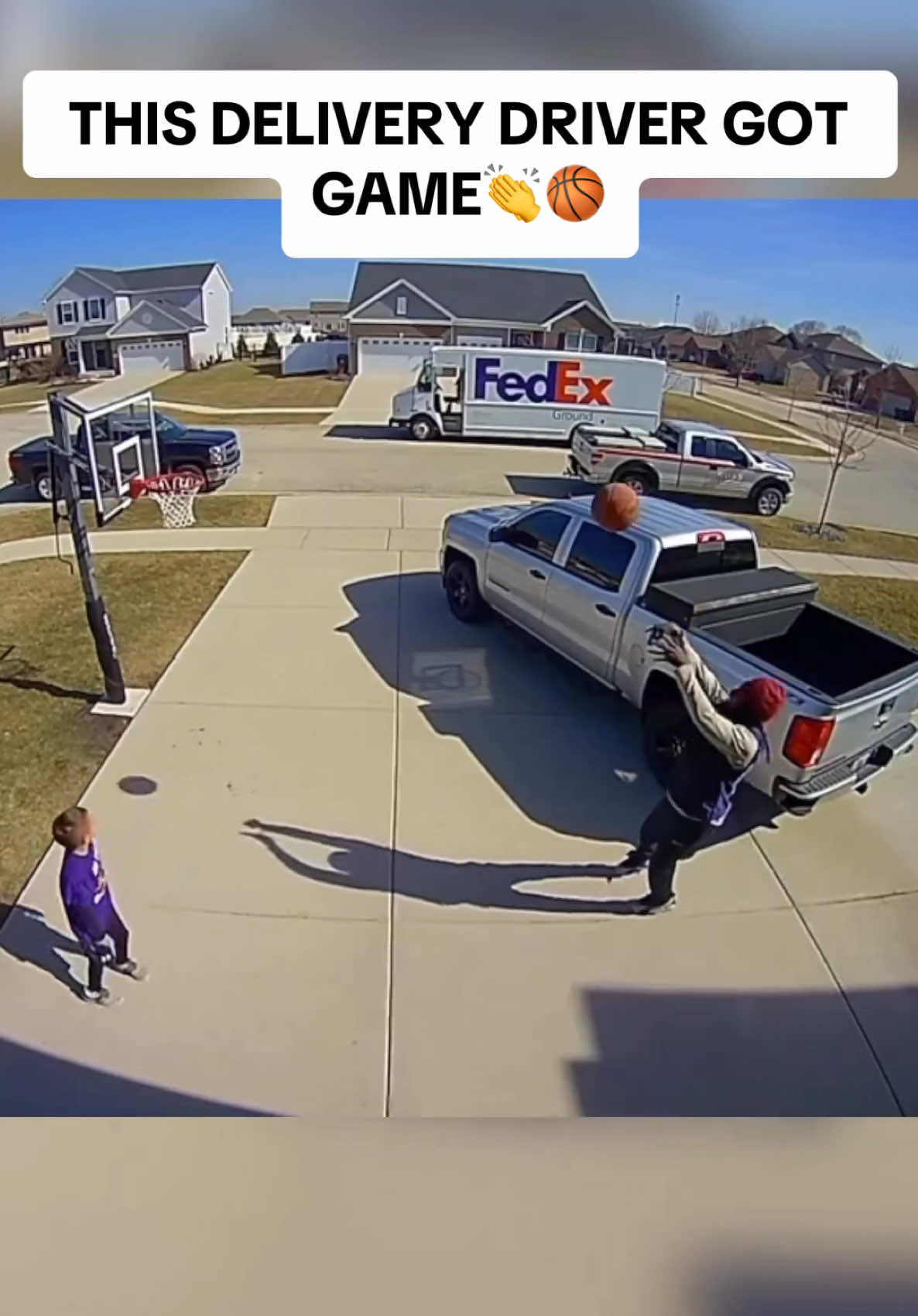 That’s why my delivery is always late 😂📦 (via tlong85) #basketball #deliverydriver #fedex #buckets #shots #kid #driveway #youthbasketball #youthsports #athlete #sports #highlight 