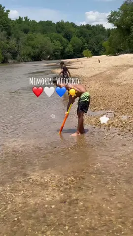 These kids will for sure sleep good tonight 🥰 #memorialday #creek #FamilyFun 