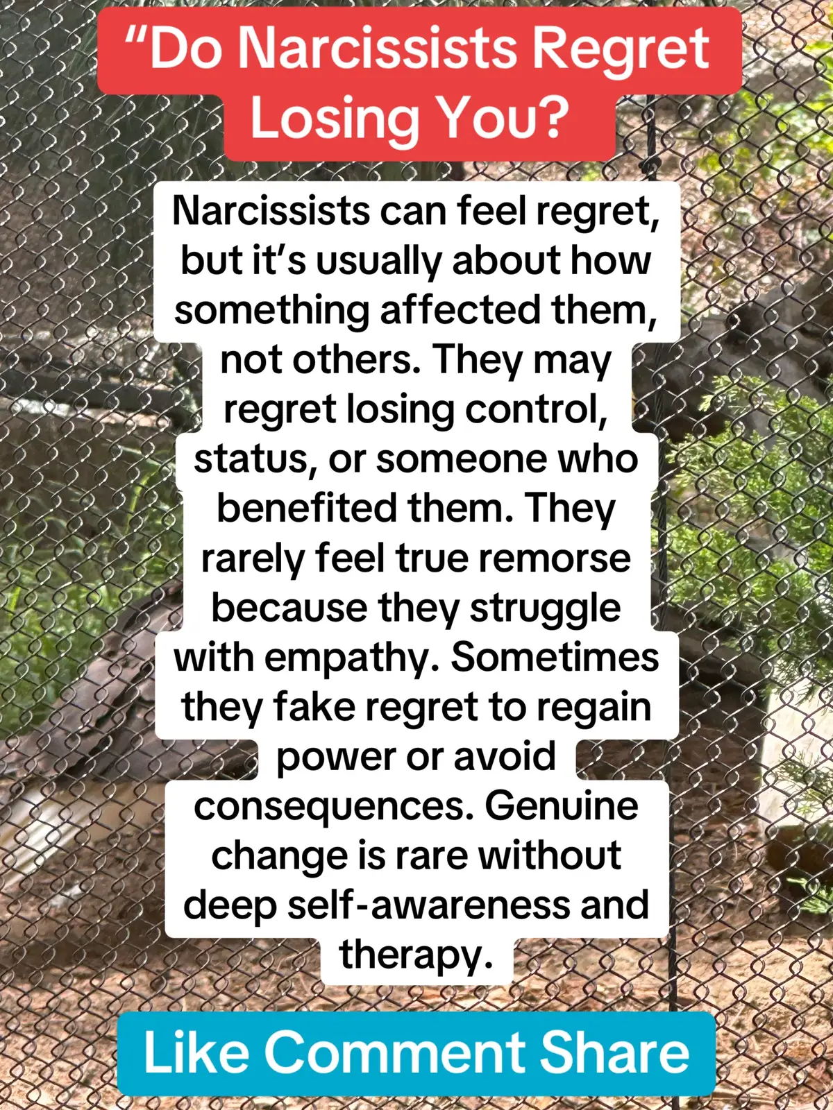 Narcissists may regret losing control or supply, but it’s rarely about missing you—it’s about missing what you gave them #creatorsearchinsights #npd #narcissism #narcissisticabuse #narcissistsigns #narcissist #narcissistic #narcissistsurvivor 