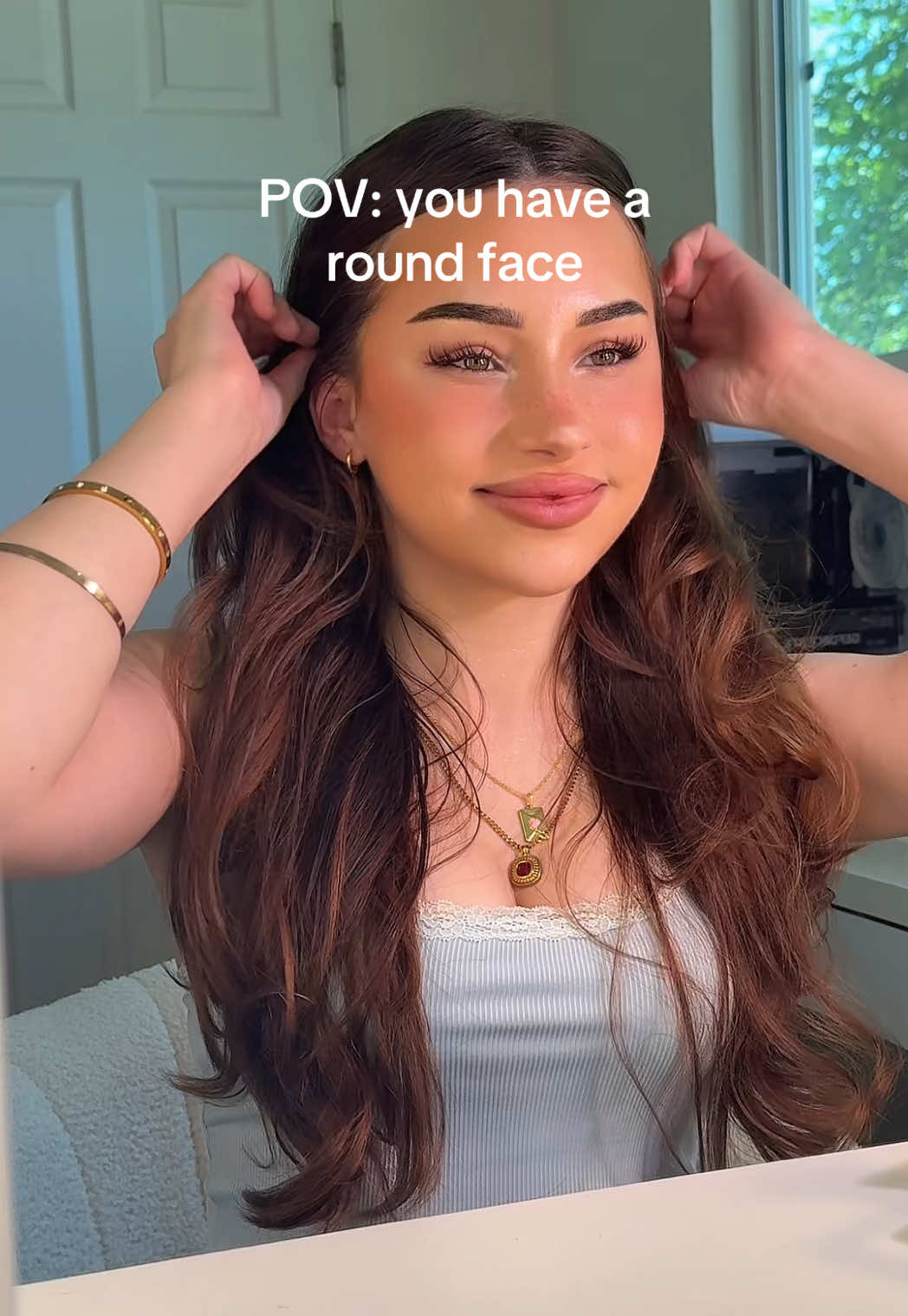 Where are my round face girlies? #roundface #fyp #relatable 