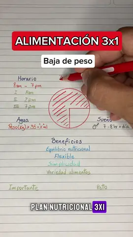 Alimentación 3x1, esto debes hacer. #nutricion #bajadepeso #pierdepeso #alimentacionsaludable #comidasana #alimentacion #Fitness #fit #bajardepesonatural #gym 