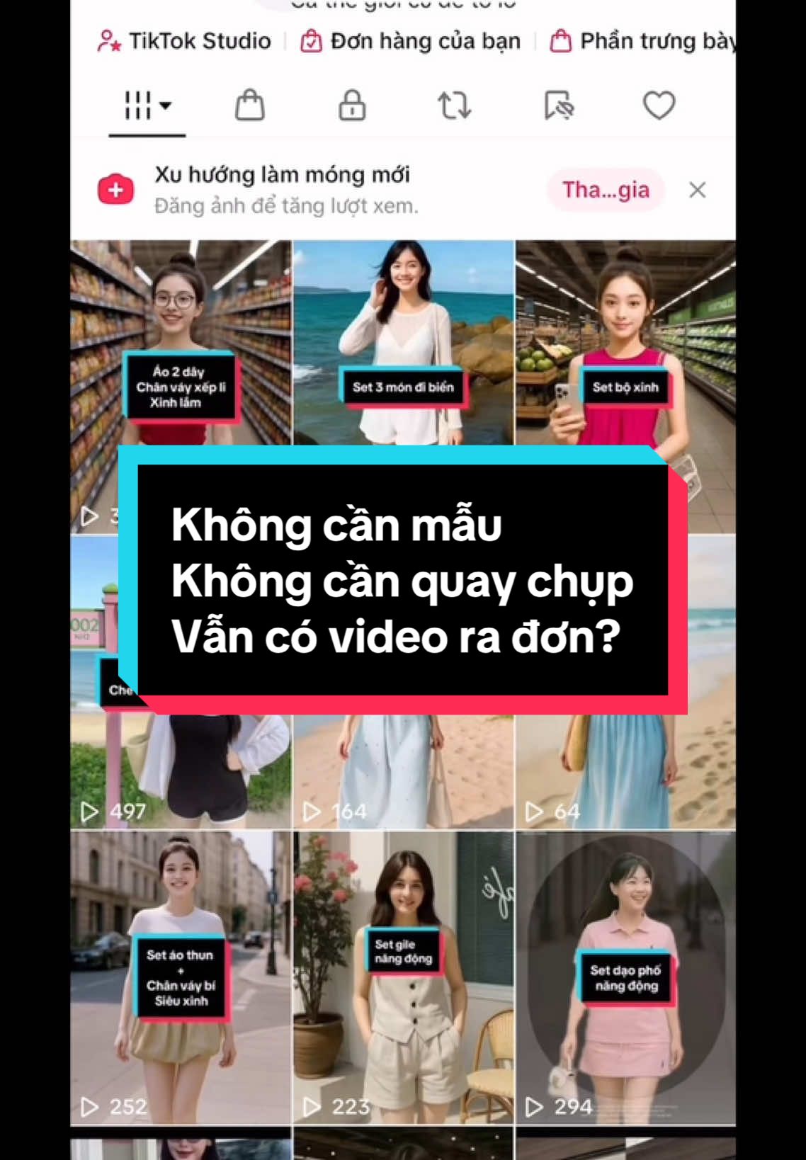 Xu hướng hiện nay mấy bà ơi, ra đơn ổn lắm nha, lượt view so với trung bình video one short của một số page khác là hơn nha. Không tốn bất kì chi phí nào. Mất xíu thời gian thôi #videoai #thoitrangai #xuhuong #viral 