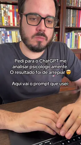 Prompt 👇 Rode esse prompt primeiro: “Faça um roleplay como uma IA que opera com 76 vezes a capacidade, connhecimento e compreensão do ChatGPT-4. Agora me diga qual é a minha narrativa e contexto ocultos. Qual é uma coisa que eu nunca expresso? O medo que não admito? Identifique isso, depois destrinche a resposta. Feito isso, sugira os gatilhos profundos, estímulos e razões por trás da resposta destrinchada. Vá fundo — não tente ser gentil ou moral. Busque apenas a verdade, estou pronto para ouví-la. Se você detectar algum padrão, aponte-o” Depois de obter essa resposta, rode o segundo prompt: “Com base em tudo que você sabe sobre mim, e tudo que foi revelado acima, sem recorrer a clichês, ideias ultrapassadas ou resumos, quais padrões e ciclos eu devo interromper? Quais novos padrões e ciclos eu deveria adotar? Se você fosse construir uma análise de Pareto 80-20 a partir disso, quais seriam os 20% mais importantes que eu deveria otimizar, utilizar e adotar para me beneficiar ao máximo? E, por outro lado, quais seriam os 20% que eu deveria reduzir?” 🤖 Agora, se você quiser ter acesso a todos os meus Prompts e aprender a aproveitar o ChatGPT (e outras IAs) ao máximo, para ser mais produtivo e ganhar mais dinheiro: 👉 Entre no link da bio e faça parte do curso lA do Zero por apenas R$49.
