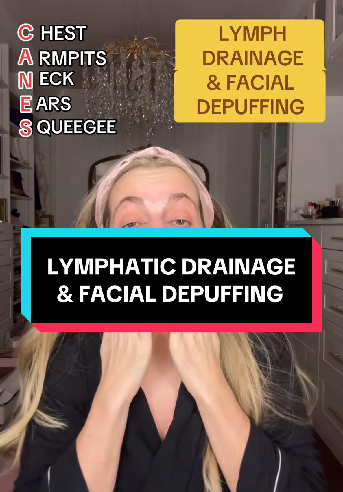 Lymphatic drainage massage for quick debloating and depuffing of face #lymphaticdrainage #debloating #depuff #puffyeyes #puffyface #lymphaticdrainagemassage 