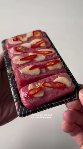 This Vietnamese snack is just raw pork that’s been fermented with sugar and spices to create a delicious, tangy, and savoury chewy texture. The garlic and chilies really add a nice kick! My Fiancée put me on this but why is Nem Chua so expensive here 🥹