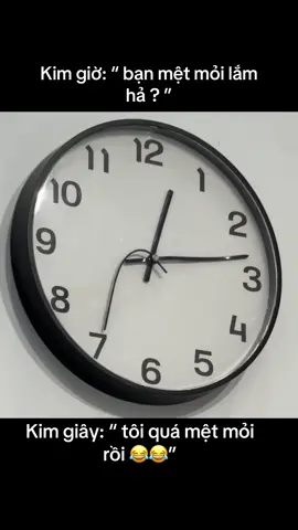 Kim giờ: “ bạn mệt mỏi lắm hả ? “ Kim giây: “ tôi quá mệt mỏi rồi “ #😂 #😂😂😂 #haihuoc #funny #funnytiktok #funnyvideo #funnyvideos #cuoimoingay #capcut #xuhuong #pet #cat #dog 