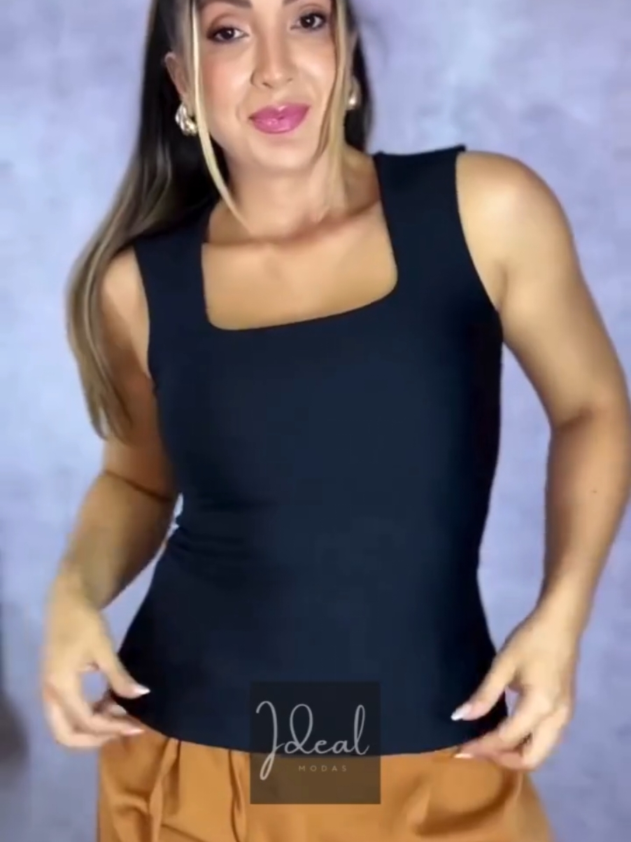 Blusa Regata Feminina Decote Quadrado Reto Em Suplex Premium Liso Lançamento Verão Moda Bloqueia Tendencia Somente R$34,90.  Link na bio  #moda #regata #regatafeminina #suplex 