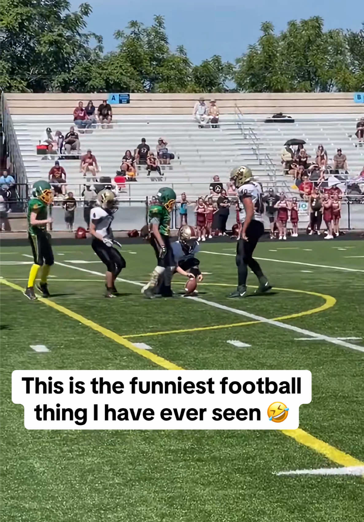 Bro waited 2 business days to kick it 😅 (via mateo.reyes.backup/IG) #football #kicker #block #defense #shove #youthfootball #youthsports #funny #specialteams #athlete #sports #highlight 