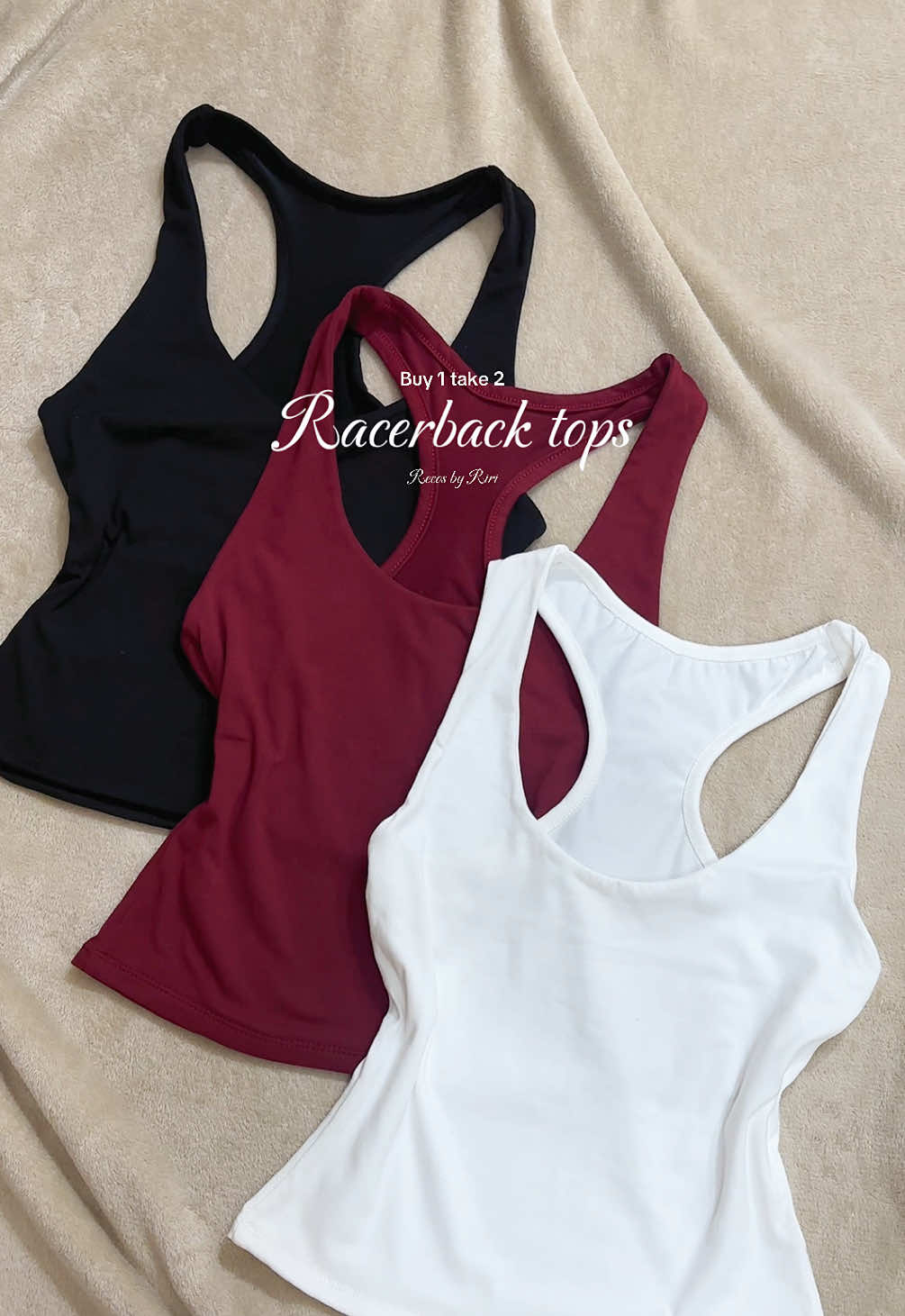 Kaya pala ang daming sold! Ang ganda ng fit ng racerback tops na to, sobrang mura pa ✨ #racerbacktop #basictops #topsforwomen #sleevelesstops #sando 