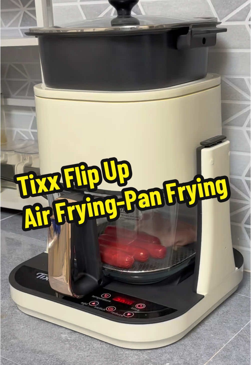 Double purpose na pala itong Air fryer dahil pwede mo na siyang i-flip up para mag transform into Pan Frying mode!  #airfyer #electriccooker #kitchenware #tiktokfinds #fyp 