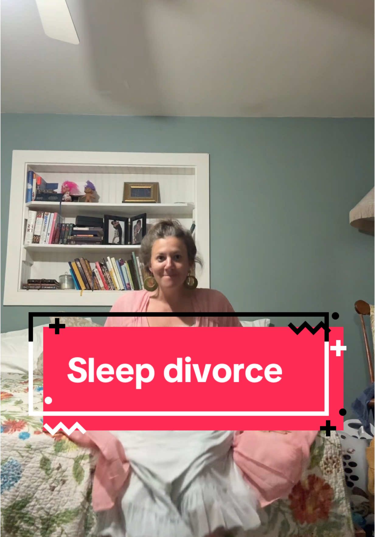 Both of us are realizing that 6 kids and a 16 year marriage and both of us working from home means neither of us has time or space to BREATHE. And maybe we just need a breath and our own bedrooms for awhile… or forever…and probably in the same house but maybe not…?? 🤷‍♀️🩵 And why don’t people talk more (ever) about marriages being wobbly sometimes and it being OKAY that it is? 🩵 #marriedlife #sleepdivorce 