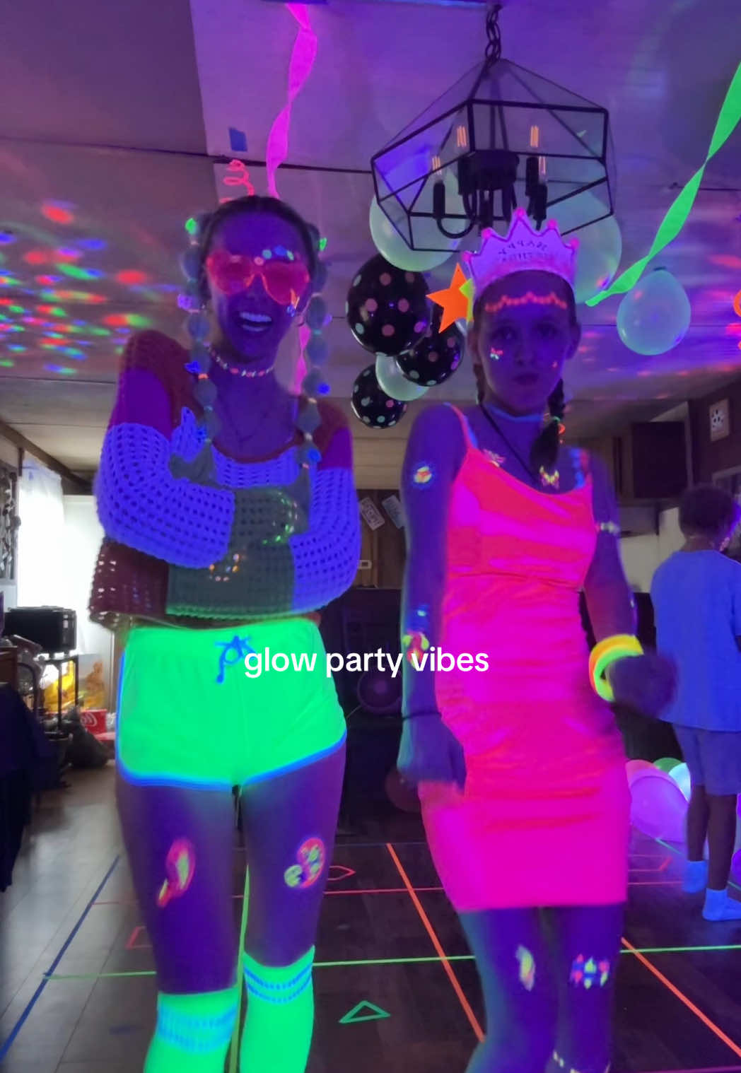 Happy sweet sixteen to my lil sis #glowparty #neon #blacklight #blacklightparty #neonparty #partyoutfit #OOTD #outfit #fitcheck #partyfit #blacklights #neonlights #sweetsixteen #sweetsixteenparty #glowinthedark