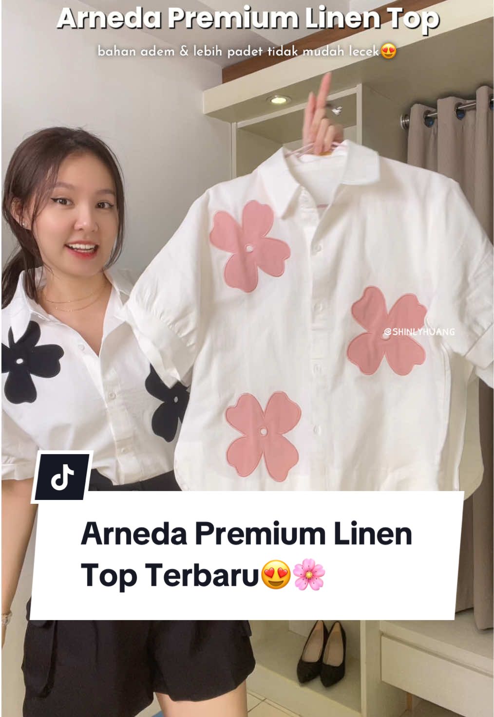 Arneda Top Blouse Linen Premium terbaru😍 suka warna apa?? #fyp #linenshirt #linentop #flowertop #summeroutfit 