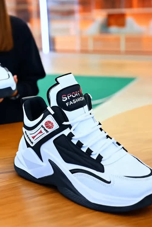 LISM Men'S High-Top Basketball Shoes, White Fashion Sneakers with Red & White Accents, Lightweight EVA Sole, Comfortable Fabric Lining, All-Season Casual Sports Footwear for Outdoor Activities, Court Shoes | Plaid Pattern Shoes | EVA Cushioned Insole#sneakerhead #shoeforwomen #shoes #shoseruning 