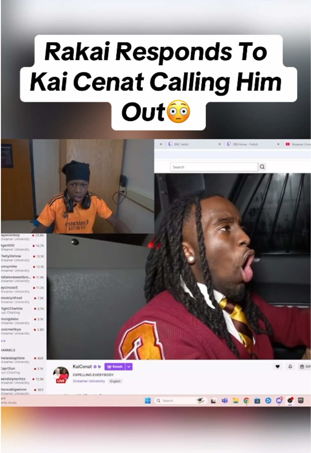 Why Rakai Acting Innocent 😭 #rakai #kaicenatclips #streamersuniversity #kaicenat #ddg #dukedennis #reggie #pontiacmadeddg #atlantatiktok #newyorktiktok 