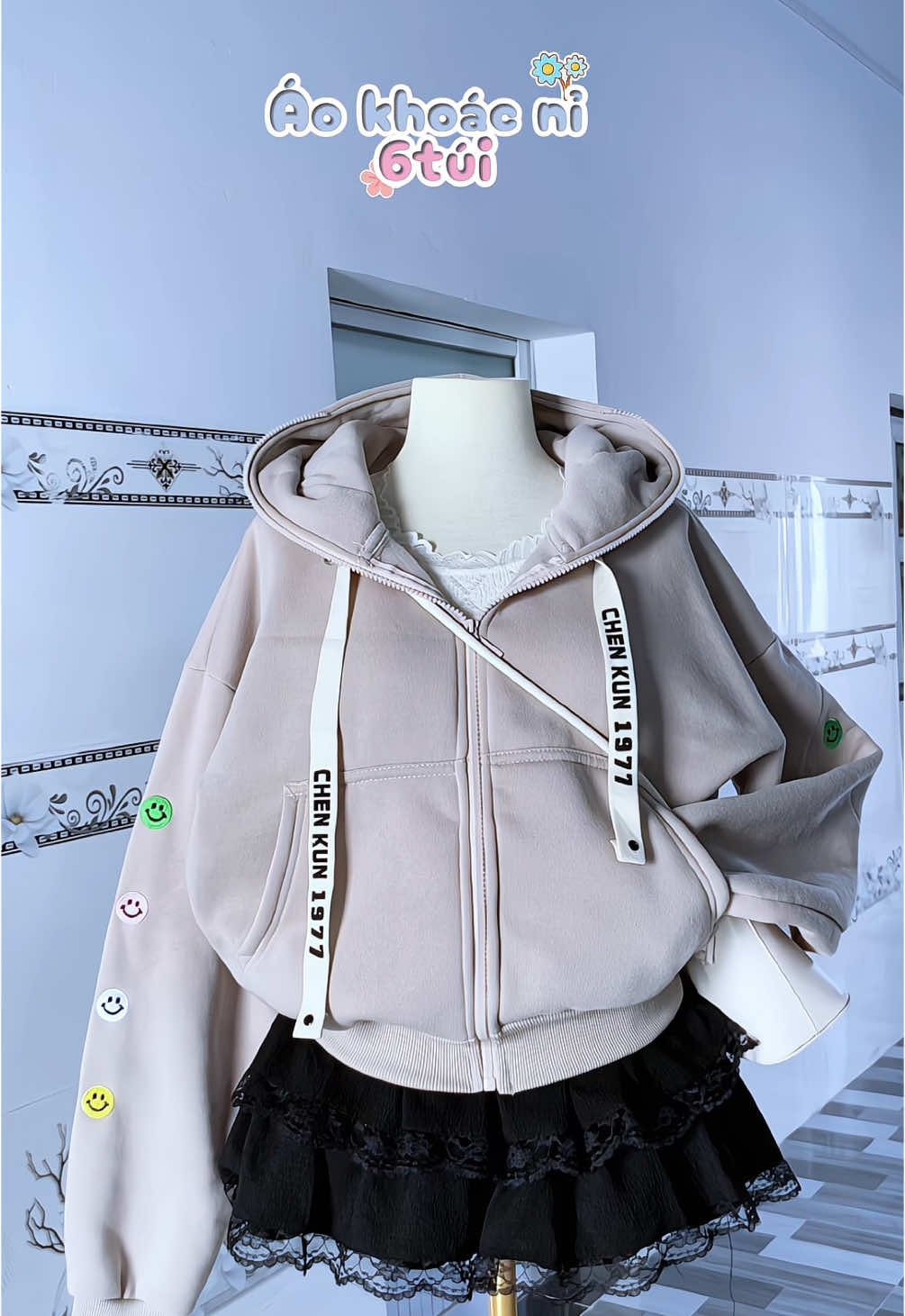 ÁO KHOÁC CHỐNG NẮNG  NỈ DỆT THÊU 6 túi #xuhuong #videoviral #xh #aokhoacnu #aokhoacni #aokhoac #aochongnang #aocroptop 