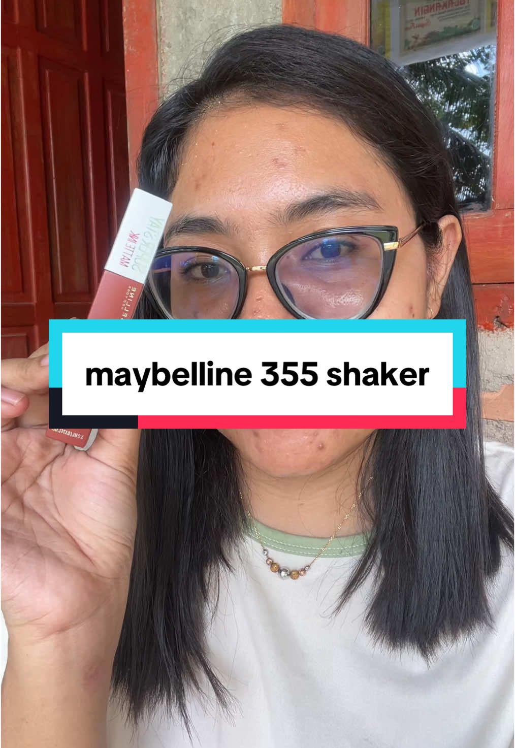 maybelline superstay matte ink shade 355 shaker asli cakep😭 warna kesukaan aku❤️ #maybellinesuperstaymatteink #maybelline355shaker #lipstikuntukbibirgelap 
