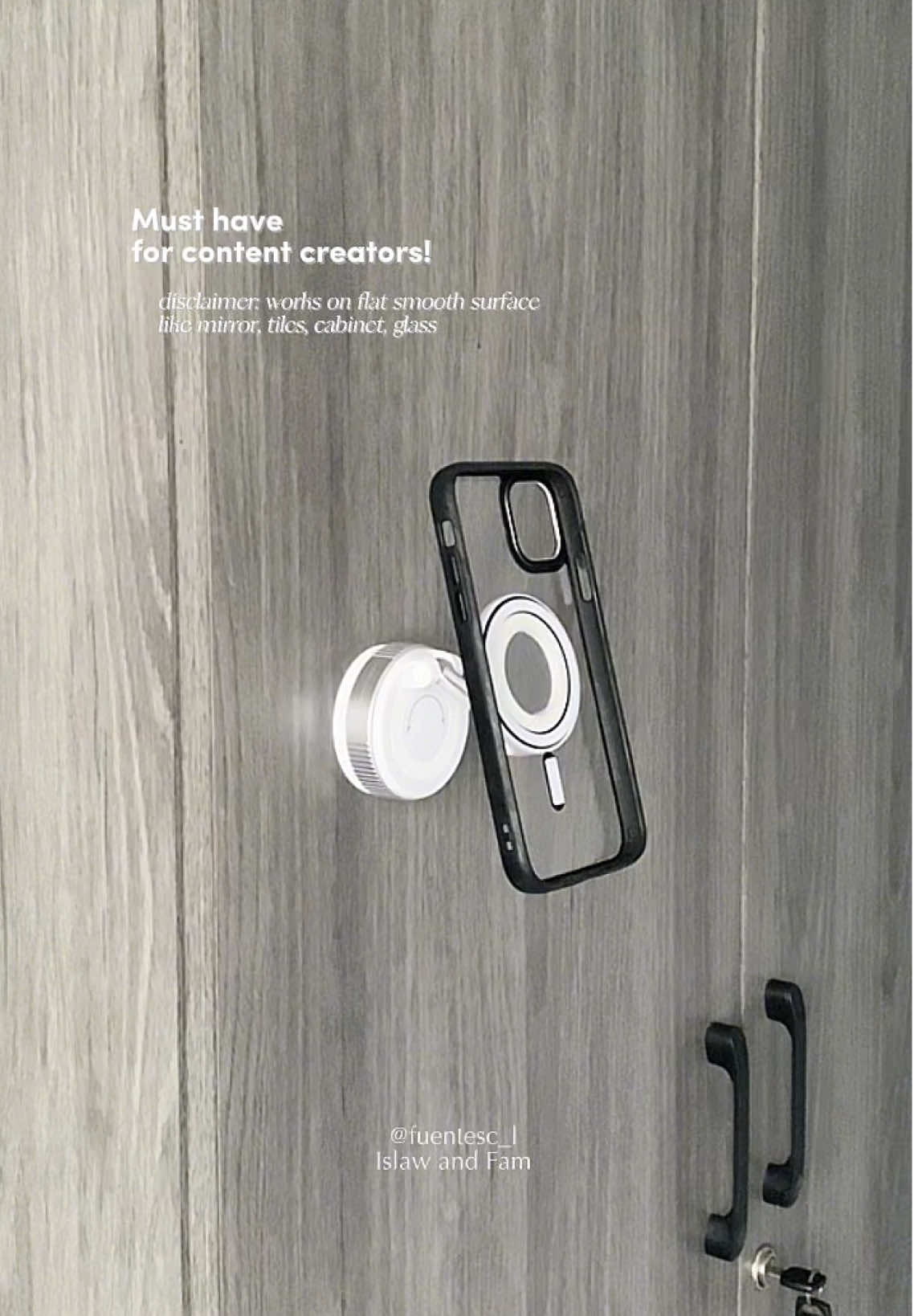 #trending #suctionphoneholder !! a must have for content creators! ☁️🤍 #phoneholder #magneticphoneholder 