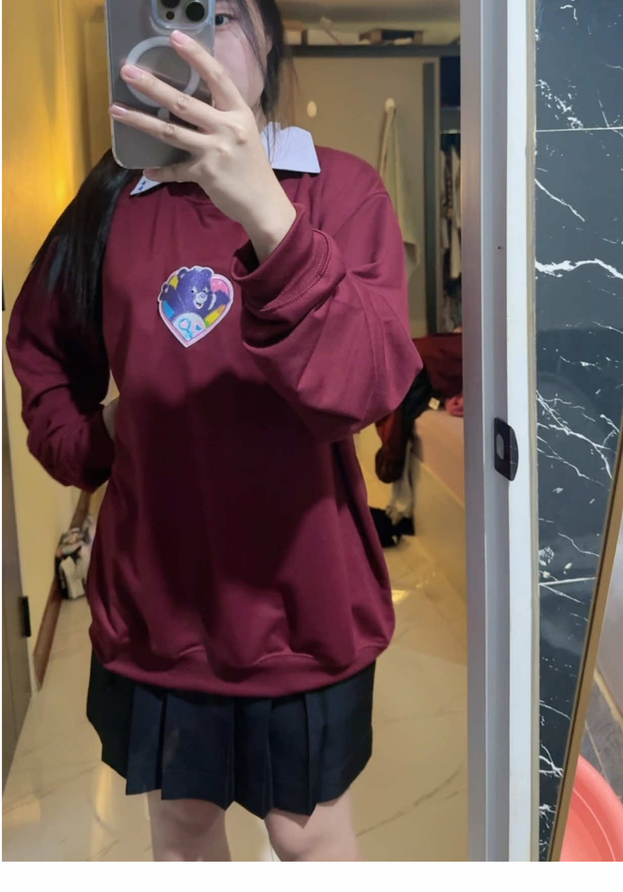 เลือดหมูขับผิวเวอร์#สเวตเตอร์ #สไตล์การแต่งตัว #เสื้อแขนยาว 