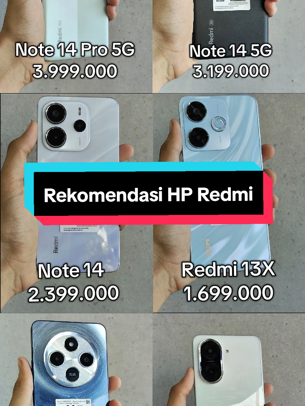 Rekomendasi Hp redmi bulan Mei 2025 📱 #xiaomiredmi #redmi #redminote14pro5g #redminote145g #redminote14 #redmi13x #redmi14c #redmia5 #affiliatemarketing #fyp 