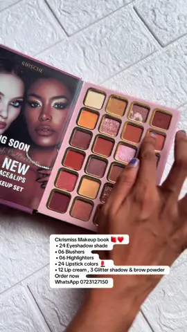 Ckrismiss Makeup book 📕♥️  • 24 Eyeshadow shade • 06 Blushers   • 06 Highlighters • 24 Lipstick colors 💄   • 12 Lip cream , 3 Glitter shadow & brow powder Order now  WhatsApp 0723127150 #ckrismiss #makeupbook #placeyourordernow #fyp #foryou #hurryup #share #following #gowithtrend #5in1makeup #viralproduct #share #firstplace 