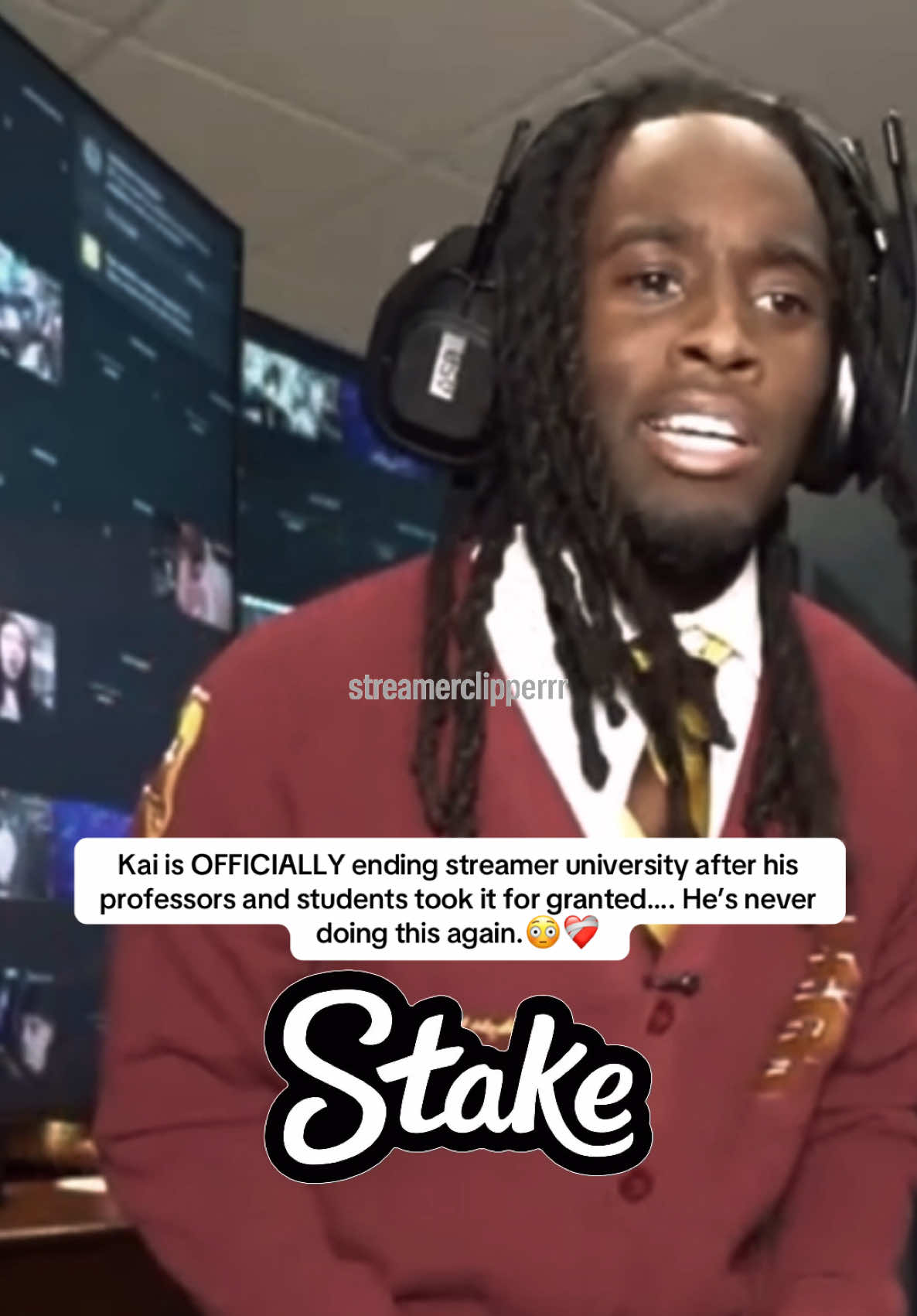 Kai is OFFICIALLY ending streamer university after his professors and students took it for granted…. He’s never doing this again.😳❤️‍🩹#kaicenat #streameruniversity #dukedennis #kai #fyp 