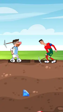 Ronaldo and Messi Challenge - Whose treasure is bigger? #animation #cartoon #fyp #viral #foryou #foryoupage 