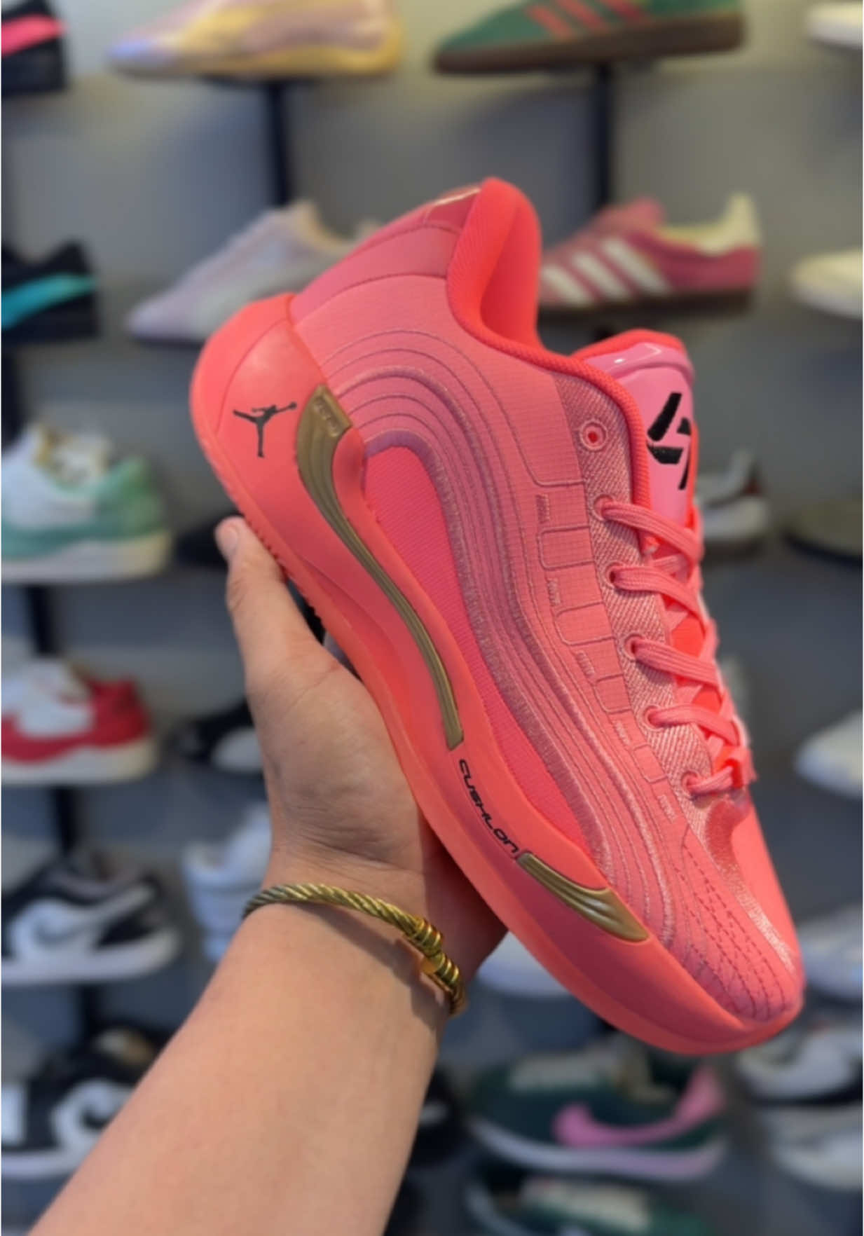 Luka 4 ‘Flash Crimson’ 💓🌸         - Inquiries, Visit us on Facebook and Instagram! Instagram: @theshoeemporium27 Facebook: The Shoe Emporium  #edit #foryou #fyp #basketballtiktok #basketballshoes #luka4 