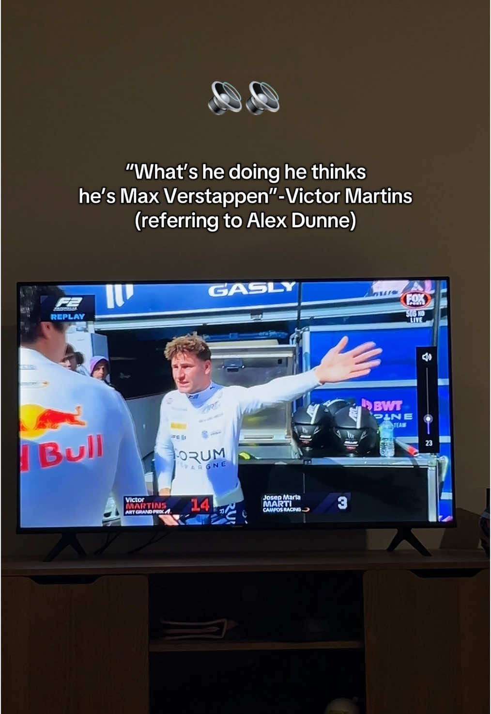 Died when I heard that😭  #formula1 #monacogp #formula2 #maxverstappen #alexdunne #victormartins 