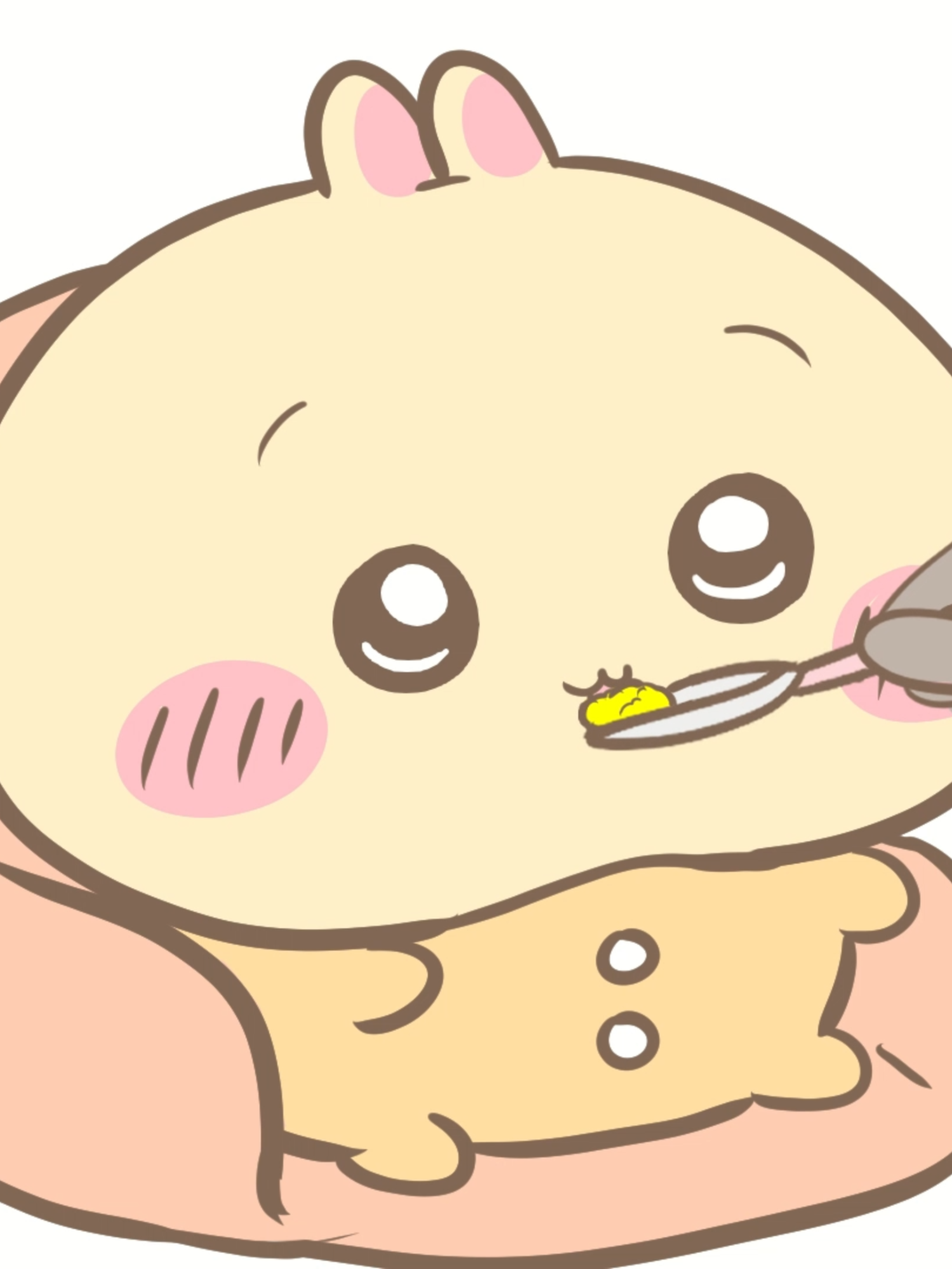 赤ちゃんうさぎの食事 #ちいかわ　#ちいかわファンアート　#うさぎ