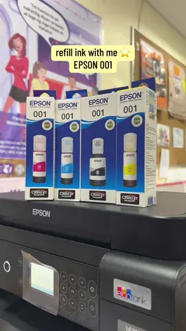 satisfying ink refill using EPSON 001 🤗 #epsonink #ink #printerink #epson 