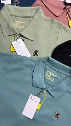 Polo shirt Giordano logo bordir singa kecil 3D bahan lacost pique diamond 24s #poloshirtgiordano #giordano #poloshirt #rekomendasioutfit 