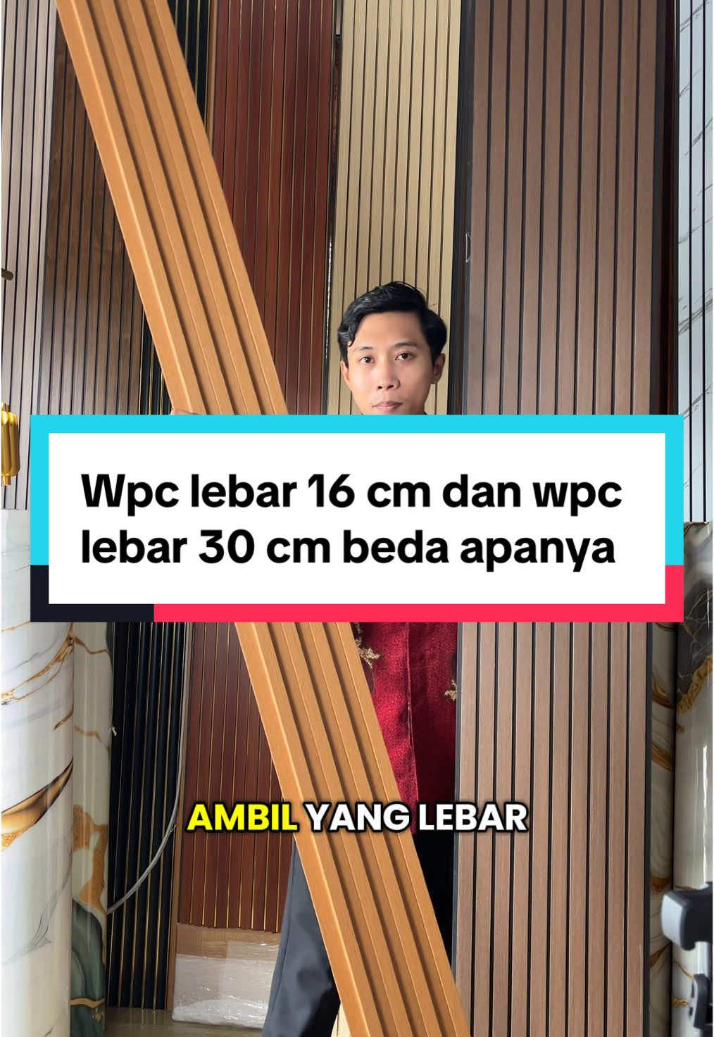 Membalas @Imam Comos perbedaan wpc lebar 16 cm dan 30 cm beda tebalnya ya #wall #wpc #wpcwallpanel #wallpanel #wpcwoodpanel #woodpanel #wpc30cm #paneldinding #wpcpremium 